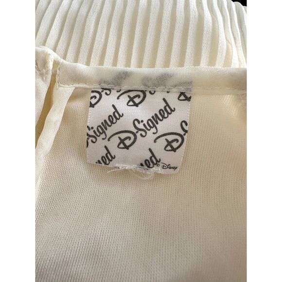 Disney D-Signed Ivory Cream Pleated Dress with Lace Sleeves size Juniors M - Picture 3 of 10